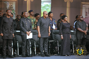 President John Dramani Mahama (M) among other state officials