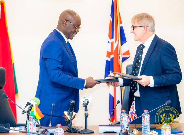 Ato Forson (L) pictured with UK's Trade Commissioner to Africa (R)