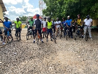 Members of the Tamale Cycling society with their bicycles