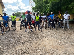 Members of the Tamale Cycling society with their bicycles