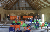 An interior view of Haske Cherubim and Seraphim Movement Church, after an attack by gunmen