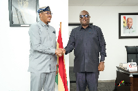 Ghana's High Commissioner to Nigeria, Baba Sadiq Abdulai Abu (L) and GIPC CEO, Simon Madjie