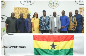 A group photo with the GFA, Sports Minister and MTN CEO