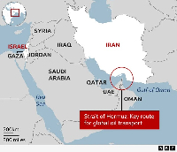 About 20% of the world's oil usually passes through the Strait of Hormuz