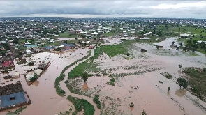 A flooded area in Ghana