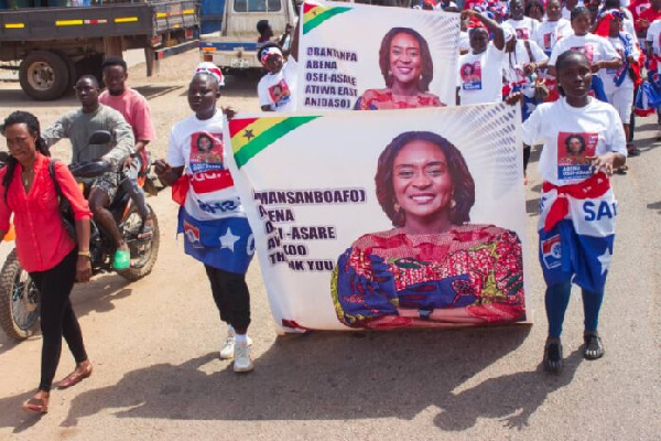 A section of the youth marching through the streets