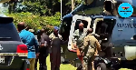 Watch Mahama's arrival in Akosombo aboard new Air Force Airbus H175 helicopter
