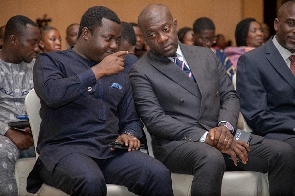 Rev John Ntim Fordjour, Deputy Education Minister with Information Minister, Kojo Oppong Nrkumah