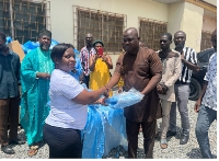 Dr. Esther Adame Aseidu (left) received the donations