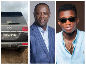 The Land Cruiser in which Kofi Kinaata was traveling is said to be owned by the Elembele MP (Middle)