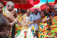 Dr Bawumia joined a durber to mark the 25th Anniversary of the enstoolment of Nene Sakite II