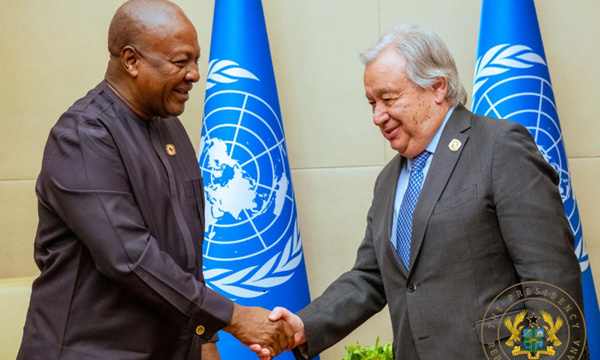 President John Dramani Mahama and Antonio Guterres