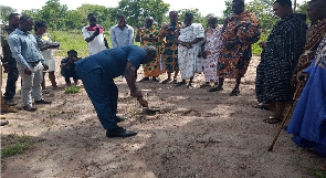 The MCE performing the sod cutting