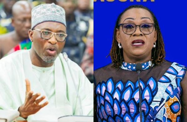 Mohammed-Mubarak Muntaka (L) has asked Mavis Hawa Koomson (R) to present her facts