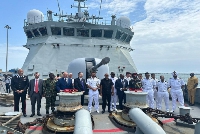 The EU team on Indian Naval Vessel at Tema Port