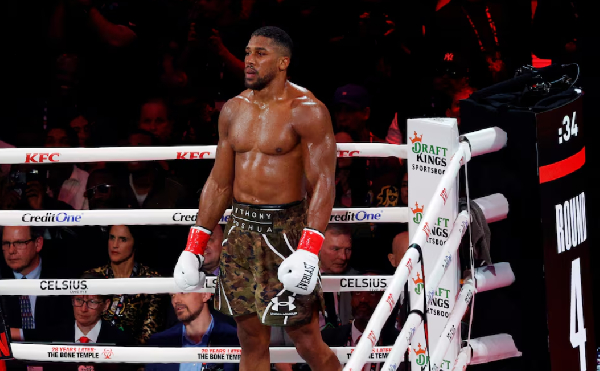 Anthony Joshua during his fight against Jake Paul