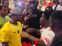 Freezy (in yellow) was engaged in a heated confrontation with Tetteh
