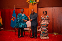 Dr Gabriel Kwamigah-Atokple with President Mahama on the day he was sworn into office