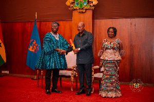 Dr Gabriel Kwamigah-Atokple with President Mahama on the day he was sworn into office