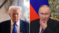 US President Donald Trump, left, and Russian President Vladimir Putin