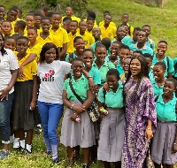 Joycelyn Tetteh paid a visit to some BECE candidates in her constituency
