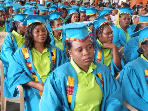 A photograph of some of the graduates during the ceremony