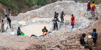 Miners working at a coltan site in Rubaya, Democratic Republic of Congo on May 7, 2025