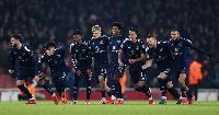 Manchester United players celebrating their victory against Arsenal