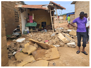The building gave way under intense rainfall