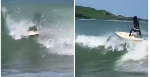 Watch as a Ghanaian man showcases impressive surfing skills at Busua Beach Watch as a Ghanaian man showcases impressive surfing skills at Busua Beach