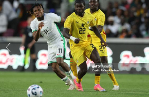 Baah Bonsu [Jersey No. 22] made his Black Stars debut against Nigeria.