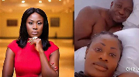 A picture collage of Ghanaian fashion icon, Nana Akua Addo with her husband, Harold Duodu Norman