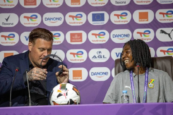 Black Queens Coach Kim Lars (L) rallies team ahead of crucial Mali clash