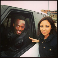 Michael Essien and Leyla Hamed during his time at Real Madrid