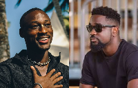 (L) Emerging Ghanaian musician, Jubed and Ghanaian rapper Sarkodie (R)