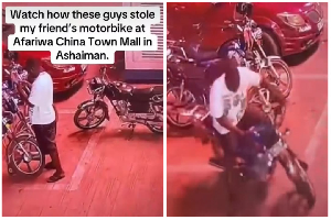 CCTV footage captured the moment suspected motor thieves stole a parked motorcycle CCTV footage captured the moment suspected motor thieves stole a parked motorcycle