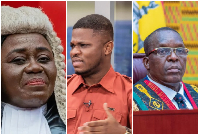 Chief Justice Gertrude Torkornoo, Sammy Gyamfi and Speaker of Parliament Alban Bagbin