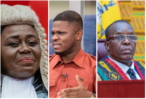 Chief Justice Gertrude Torkornoo, Sammy Gyamfi and Speaker of Parliament Alban Bagbin