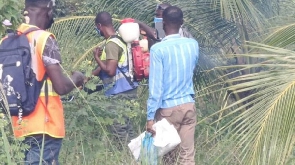 The scene where the deceased's body was found at Kasoa Opeikuma