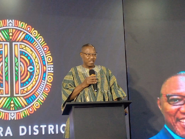 Clement Apaak speaking at the Diaspora District Global Education Conference