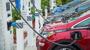 File photo of an electric car charging station