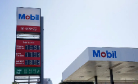 Gas prices above $7 for petrol and $8 for diesel at a Mobil station