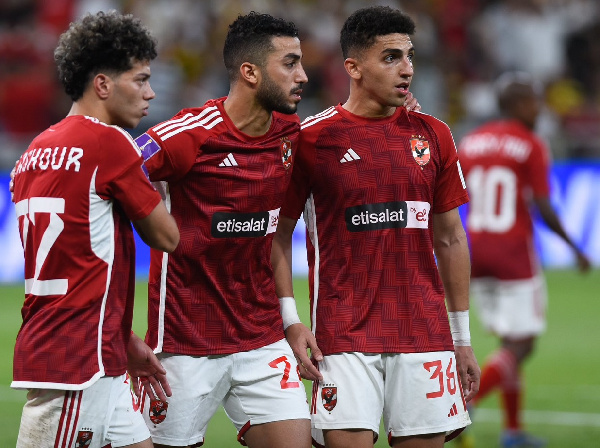 Al Ahly players celebrating their win