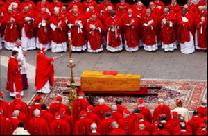 File photo of a burial mass of a Pope