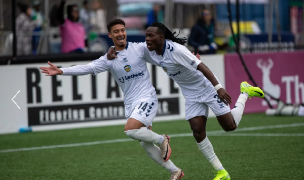 Ghanaian defender, Wahab Akwei [R], scored a late winning goal for El Paso