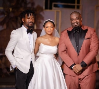 A nuptial still from Johnny Drille's wedding