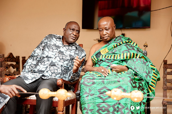 Alan Kyerematen with the Ejisumanhene, Oguakro Afrane Okese II