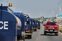 Some water trucks from the Ghana Police Service