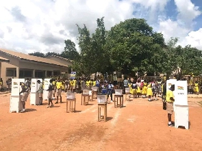 The students in the process of voting