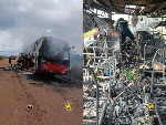 16 passengers escape death after bus catches fire on Bole-Sawla highway